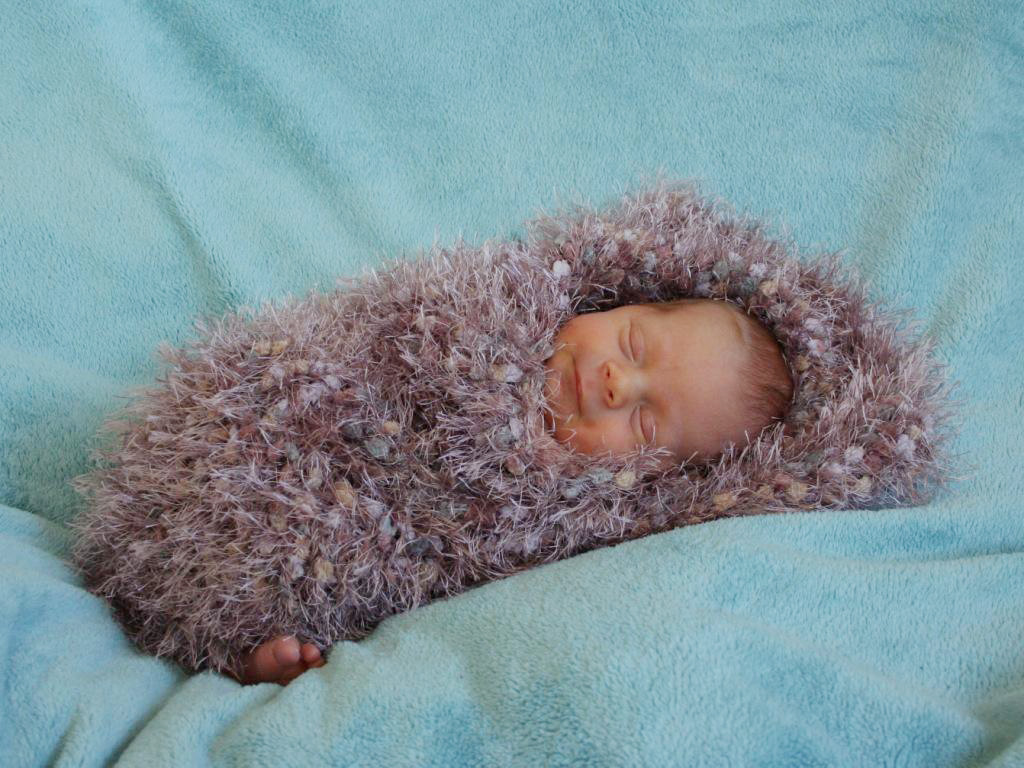 Pletený vak na focení novorozeňátek "chlupatý"